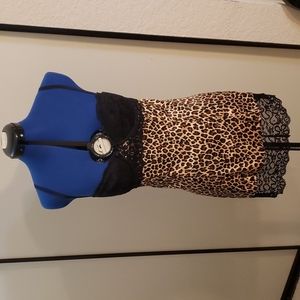 Leopard Print and Black Lace Frederick's of Hollywood negilge